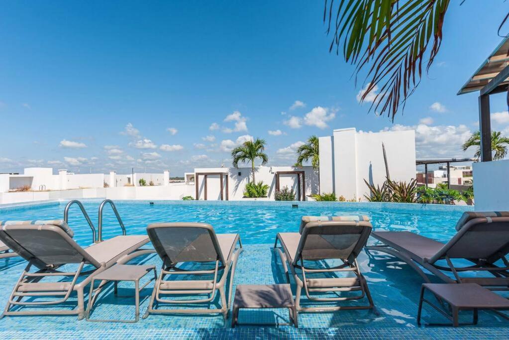 Apartamento Luxury Condo, Hab Privada 100mb Ac Gym Pool Cine Playa del Carmen